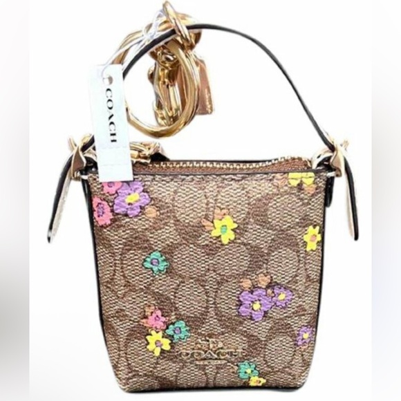 Coach Mini Bag Charm in signature canvas NWT - Picture 5 of 14